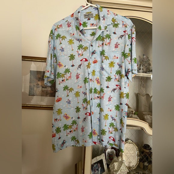 Kenny Flowers men’s Tropical Print Button-Up Shirt Size M C:4341 Like new